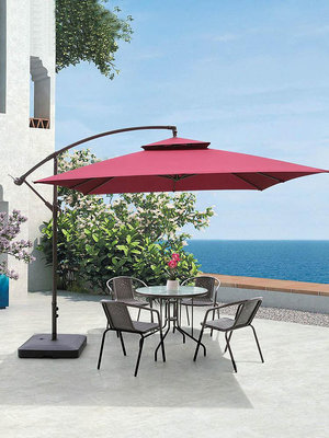遮陽傘戶外遮陽傘庭院傘咖啡廳室外傘沙灘戶外傘香蕉傘大太陽傘可開發票