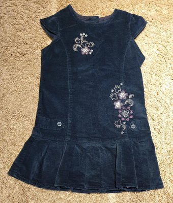 【便宜出清】全新 百貨公司專櫃 英國 mothercare 藍色 洋裝  百摺裙 3~4歲穿 氣質好看