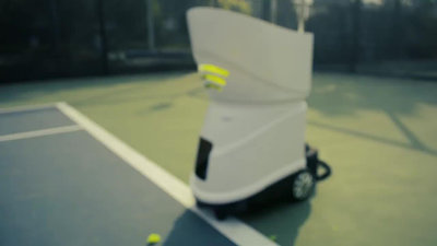 特尼斯曼TS08小白網球自動發球機智能訓練發射練習器陪練拋球機~特價