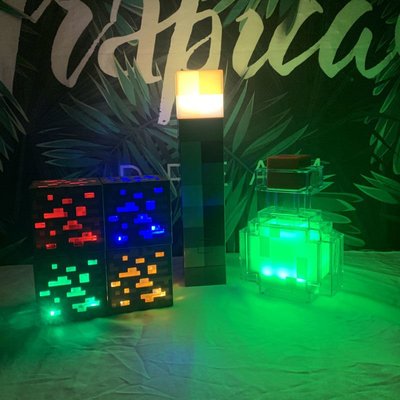 我的世界游戲周邊Minecraft火把火炬led夜燈充電礦燈鉆~特價