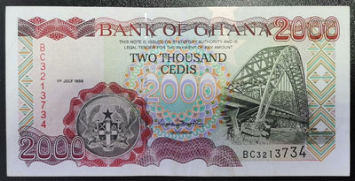 【二手】 舊品紙幣，非洲加納1999年2000塞地紙幣2掛號，332 錢幣 紙幣 硬幣【奇摩收藏】