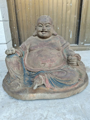 【二手】 彌勒佛材質合香的高23厘米1302 木雕 造像 擺件【古鎮街坊】