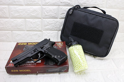 台南 武星級 KWC P226 手槍 空氣槍 黑 + 奶瓶 + 手槍袋 ( KA15 SIG SAUGER MK25