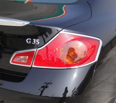 圓夢工廠 Infiniti G37 G35 2008~2010 4門轎車 改裝 鍍鉻銀 車燈框飾貼 後燈框 尾燈框