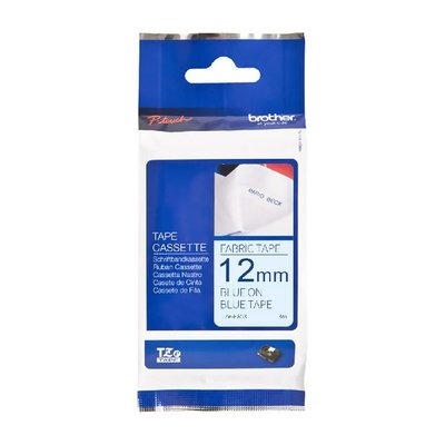 【彤@購物】Brother TZe-FA53 粉藍布藍字 12mm 燙印布質標籤帶