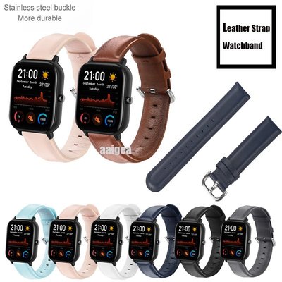 20mm 皮革錶帶適用於華米Amazfit GTS 2e GTS2 mini GTS3 GTS4 / GTR 42mm