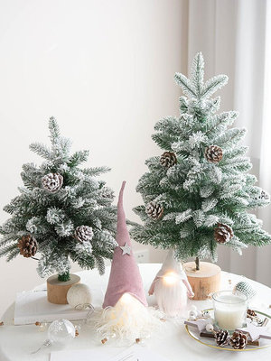 Hromeo 45/60cm桌面圣誕樹植絨小樹家用桌面圣誕樹圣誕樹桌面裝飾~告白氣球