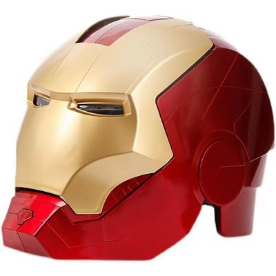 鋼鐵俠MK7頭盔1:1可打開 眼睛可發光可穿戴模型道具面具兒童玩具