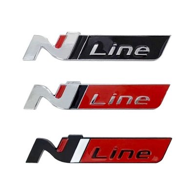 NLine車標 適用HYUNDAI現代改裝金屬葉子板標誌N line車貼 裝飾後尾標ELANTRA SONATA I20-飛馬汽車