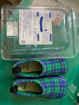 日本 SkippOn 兒童戶外機能鞋-格子藍 全新庫存品17公分