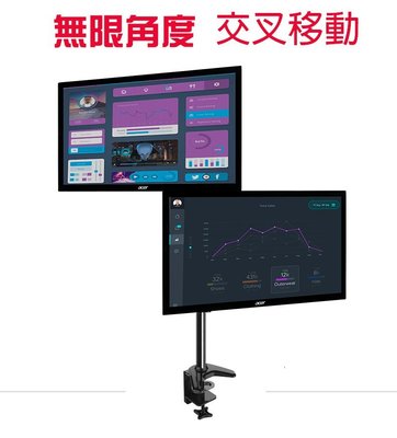 雙屏 電視架 上下 電視架 可調 平行 高低可調 雙螢幕 上下雙螢幕 桌上型 支架 電腦螢幕 上下螢幕 子母螢幕 作業