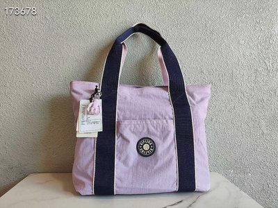 新款熱銷 Kipling 猴子包 K28263 粉紫拼色 托特包 多夾層輕量手提包 肩背包 購物包 運動包 媽媽包 休閒 時尚 防水