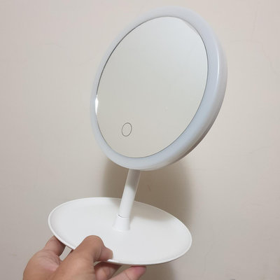 【祺撿便宜】 LED 化妝鏡 桌面鏡 白色 鏡子 可調角度