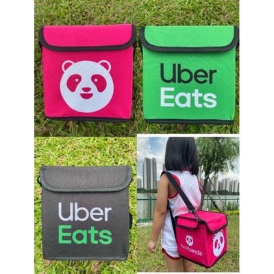 創意帆布背包foodpanda Uber Eats迷你外買箱子小背包熊貓外送員箱