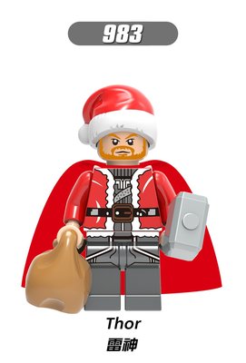 【積木班長】983 聖誕 雷神 索爾 雷神索爾 聖誕節 超級英雄 人偶 欣宏 袋裝/相容 樂高 LEGO 積木