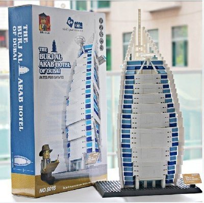 ☆ 恩祐小舖-正版萬格NO:8018 杜拜七星級帆船酒店 建築模型 / 與 樂高相容 LEGO 積木【Lego系列 】