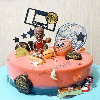 下殺 (null)蛋糕裝飾擺件運動鞋球鞋籃球球星男孩男神生日派對烘焙甜品臺裝飾