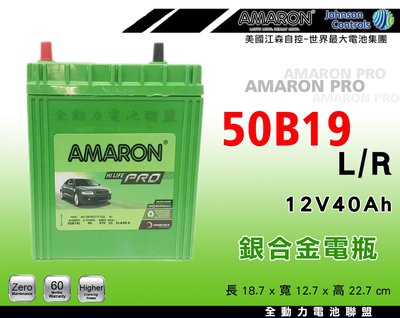 全動力-AMARON 愛馬龍 電池 50B19L 50B19R (40Ah) 新品 HONDA INSIGHT適用