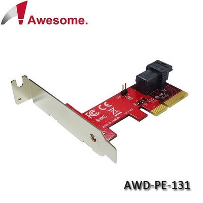 【MR3C】含稅 Awesome PCIe x4轉MiniSAS HD36P U.2 NVMe轉接卡AWD-PE-131