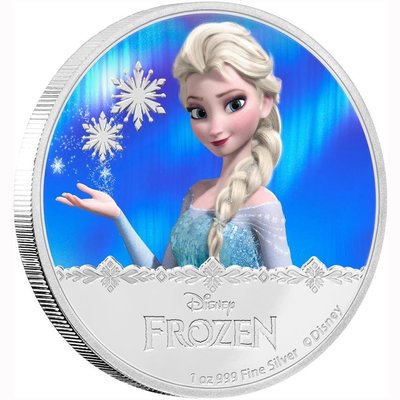 澳洲 紀念幣 2016 1oz 迪士尼冰雪奇緣艾莎(Elsa)紀念銀幣 原廠原盒
