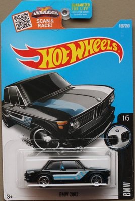 (I LOVE樂多)hot wheels BMW2002 風火輪 1:64 黑 賽車旗彩繪