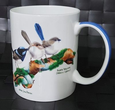 （搬家出清）Birds of Australia，Natalie Jane Parker 澳洲鳥 fine BONE 骨瓷咖啡杯/茶杯，容量約380ml 星巴克
