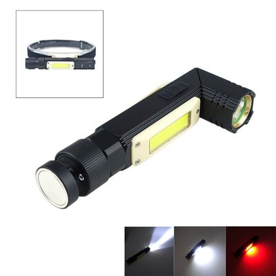 進口新款LED+COB工作燈 USB充電多功能手電筒 帶磁鐵檢修燈紅白光