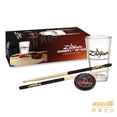 【民揚樂器 】Zildjian 打擊禮品組 玻璃杯 爵士鼓鼓棒 3吋迷你打點板 音樂禮品三件組
