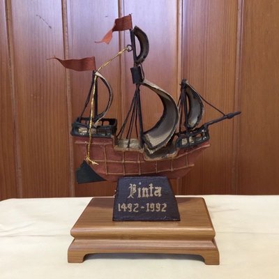日本昭和木製帆船(PINTA號)模型