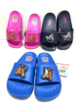 台灣製正版 超人力霸王 汪汪隊 電燈鞋警車 藍 粉色兒童輕量拖鞋(17-22公分）-