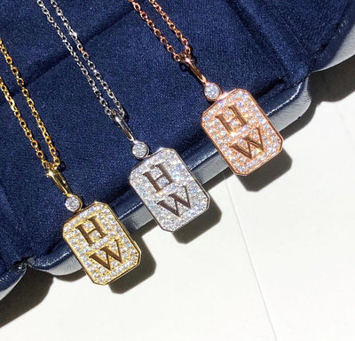 harrywinston項鏈HW海瑞溫斯頓時尚字母滿鑽項鍊