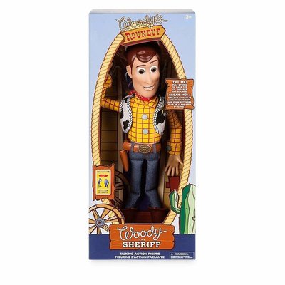 現貨正版 美國加州 迪士尼 商店購入 玩具總動員4 胡迪 電影1:1尺寸 全長38cm 可和其它角色對話 互動有聲玩偶