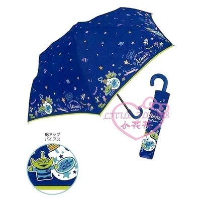 ♥小公主日本精品♥ 迪士尼奇奇蒂蒂玩具總動員三眼怪折疊式拐杖雨傘 彎把摺疊傘 好收納大小 可愛卡通傘 ~3