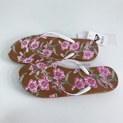 《現貨》ROXY 澳洲 女生 海灘拖鞋 US6，US9（PORTOFINO II人字夾腳平底拖鞋-棕色）