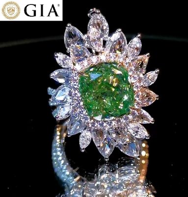 【台北周先生】天然Fancy綠色鑽石 5.02克拉 罕見大顆 Even分布 18K金 真金真鑽 美戒 送GIA證書