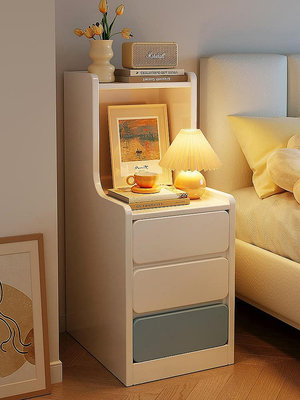 床頭櫃簡約現代臥室小型床邊櫃超窄夾縫櫃房用簡易床頭置物架