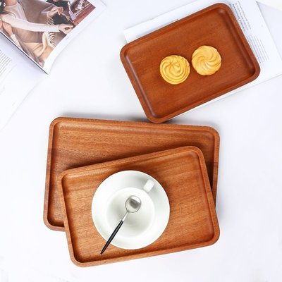 木質托盤長方形木盤子北歐木頭托盤家用放茶杯日式餐具~特價