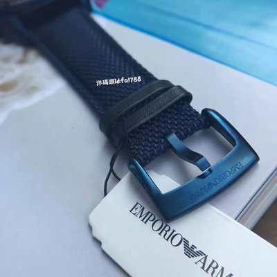 【二手】ARMANI 阿曼尼手錶 新品藍色帆布錶帶 多功能休閒潮流石英腕錶 AR6132