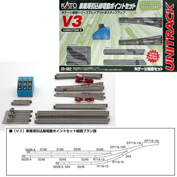 最旬ダウン KATO 未使用品) レールセット(未開封 鉄道模型 20-862 車庫用引込線電動ポイントセット V3 Nゲージ - その他 -  www.comisariatolosandes.com