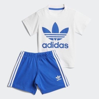 【Luxury】代購 Adidas 三葉草 套裝 LOGO 字母 兒童 男童 運動套裝 運動褲 運動服 黑 藍 白 褲裝
