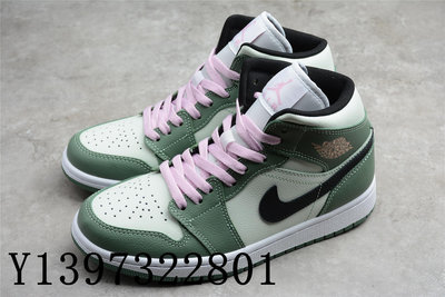 W Jordan 1 Mid Dutch Green SE 白綠粉紅 CZ0774-300 男女休閒鞋-有米潮鞋店