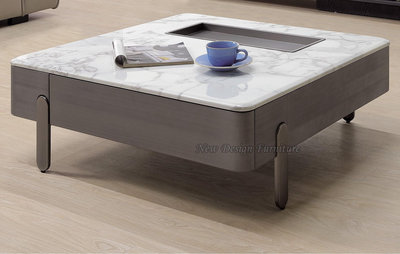 【N D Furniture】台南在地家具-MKC電鍍黑鈦金屬腳mdf噴漆93cm人造石面茶几方几YH