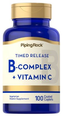 【天然小舖】Piping Rock 現貨 B-complex + Vitamin C 維他命B群+C 緩釋型 100顆