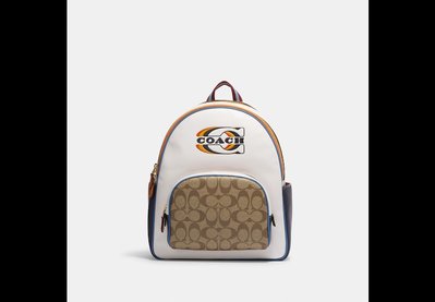 Coach Court Backpack With Signature Canvas Detail And Coach