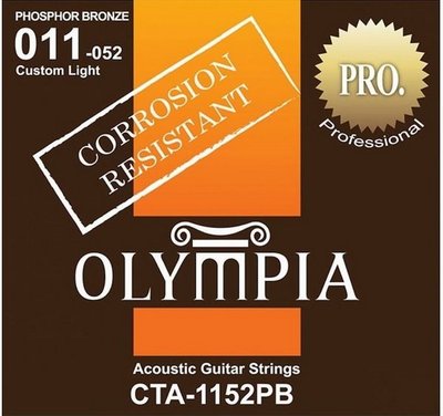 ☆唐尼樂器︵☆ Olympia CTA-1152PB 民謠吉他 套弦 包膜防鏽弦 磷青銅(11-52) CP值最高