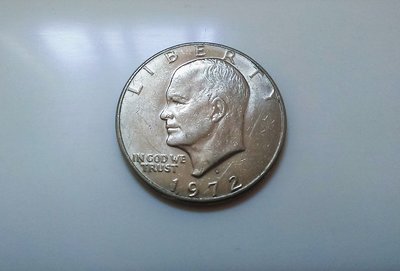 1972 年 美國 德懷特 大衛 艾森豪 舊版 大型 流通 鎳幣 1 元 Dollar 美金 美元 錢 幣