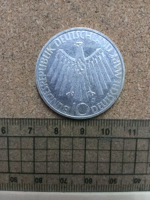 N94--1972年德國10元銀幣--J記