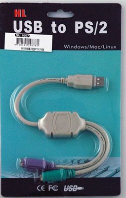 USB 轉 2個PS2母(KB/MS)分享線