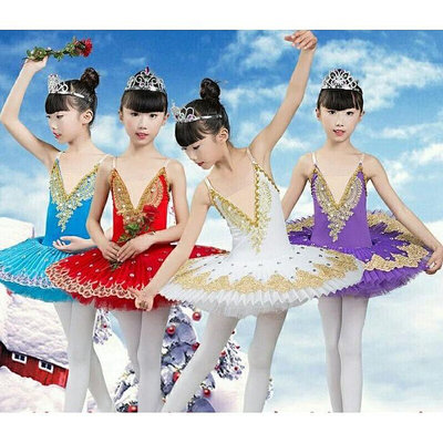 女童芭蕾表演服裝兒童芭蕾舞裙演出服小天鵝舞蹈tutu蓬蓬紗裙吊帶