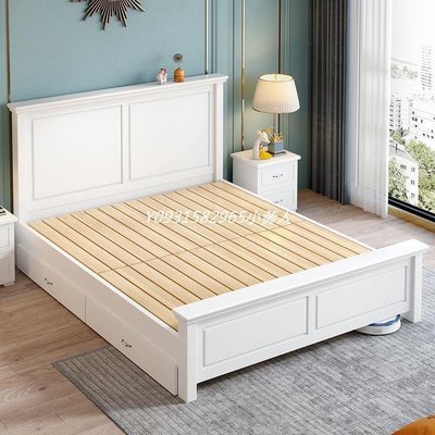 【熱賣精選】實木床現代簡約美式主臥1.8米雙人床1.2米輕奢單人床工廠直銷大床